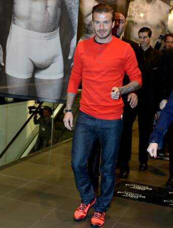 David Beckham dédicace des sous-vêtements à Paris