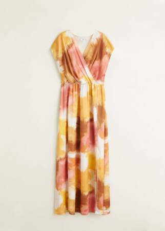 Robe longue imprimé tie and dye, Mango, 99,99€