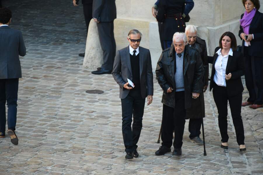 Paul Belmondo, Jean-Paul Belmondo et Charles Gerard à l'hommage national à Charles Aznavour