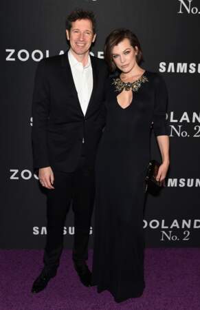 Milla Jovovich pose avec son mari Paul W S Anderson