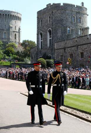 L'arrivée du prince William et du prince Harry au château de Windsor