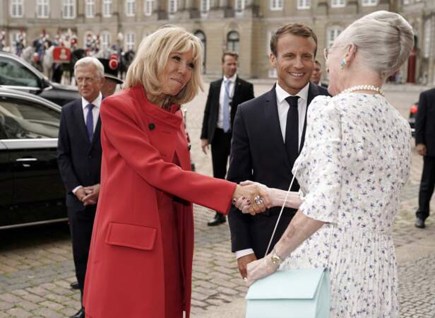 Emmanuel et Brigitte Macron en visite au Danemark, le 28 août 2018