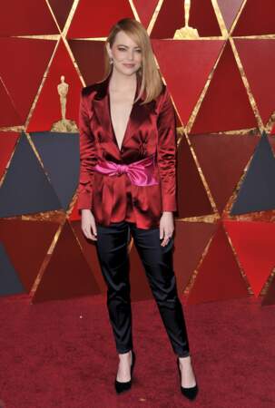 Emma Stone à la 90e cérémonie des Oscars, à Los Angeles le 4 mars 2018