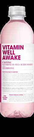 Boisson goût framboise avec caféine, vitamine D + B12 + Acide Folique, Vitamin Well Awake, 2 euros