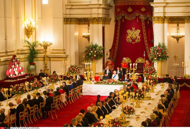 Pour ce dîner d'état, 170 personnes étaient réunies à Buckingham Palace