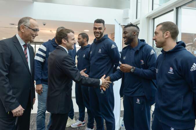 Emmanuel Macron à Créteil pour l'inauguration de la Maison du handball