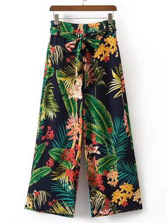 Pantalons Large Imprimé Tropical, Romwe, 13,07 euros