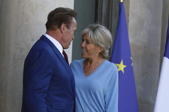 Arnold Schwarzenegger et Brigitte Macron