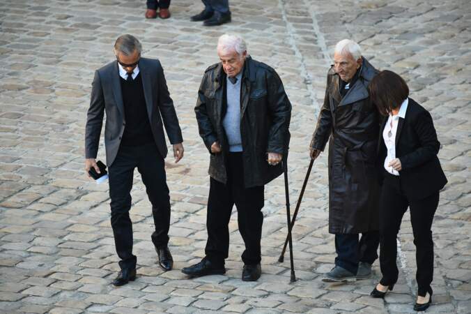 Paul Belmondo, Jean-Paul Belmondo et Charles Gerard à l'hommage national à Charles Aznavour
