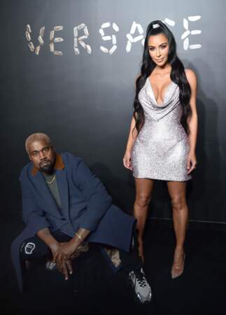 Kanye West et Kim Kardashian au défilé Versace, le 2 décembre 2018, à New York