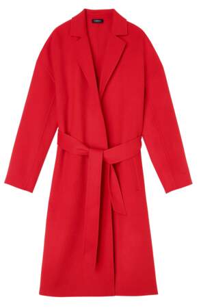 Tendances mode automne-hiver 2017-2018 : manteau rouge Caroll, 280€