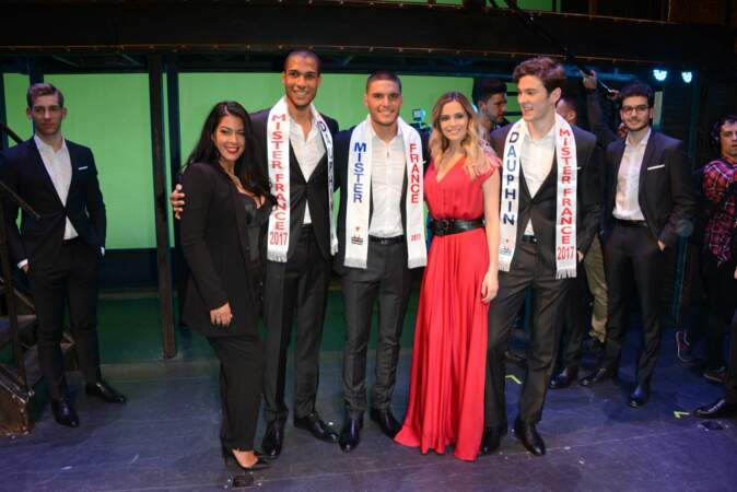 Élection Mister France 2017 : Ayem Nour et Clara Morgane avec Mister France et ses deux dauphins