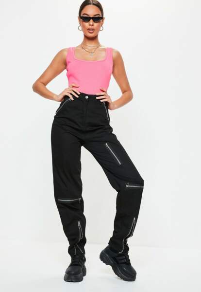 Body sans manches rose fluo, Missguided, 12€