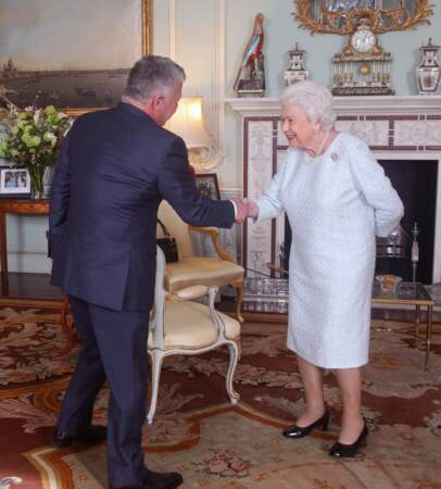 La reine Elizabeth II recevait le roi Abdallah et la reine Rania de Jordanie