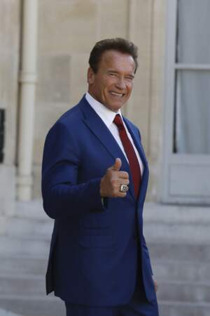 Arnold Schwarzenegger était très content de sa visite à l'Élysée...