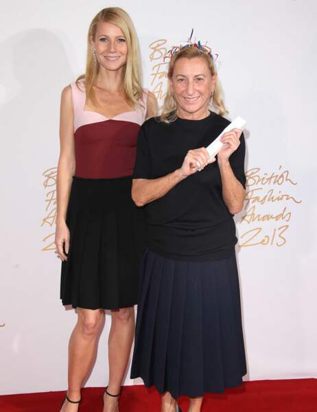 Gwyneth Paltrow et Miuccia Prada, désignée Créatrice internationale de l'année