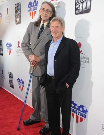 Le géant Peter Mayhew (avec Harrison Ford)