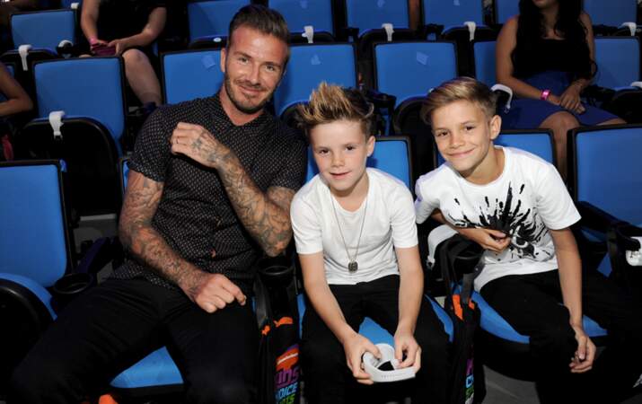 Hier, David Beckham, Romeo et Cruz étaient aux Kids’ Choice Sports Awards