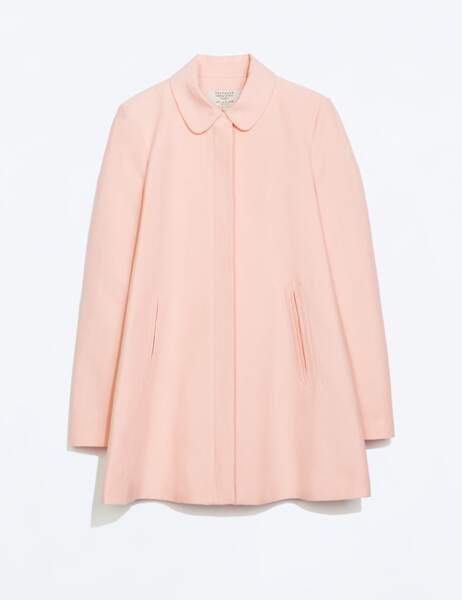 Manteau rose, 59,95 euros, Zara