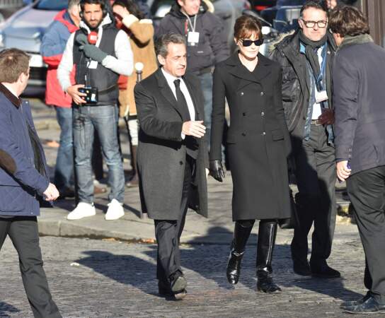 Les politiques présents lors de l'hommage à Johnny Hallyday : Nicolas Sarkozy et Carla Bruni