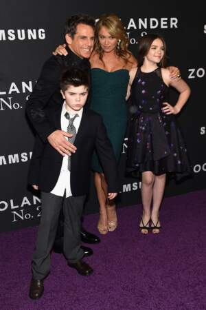Ben Stiller pose avec sa femme Christine Taylor et leurs enfants Ella et Quinlin