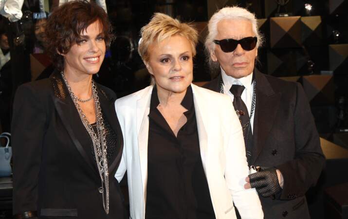 Anne Le Nen, Muriel Robin et Karl Lagerfeld