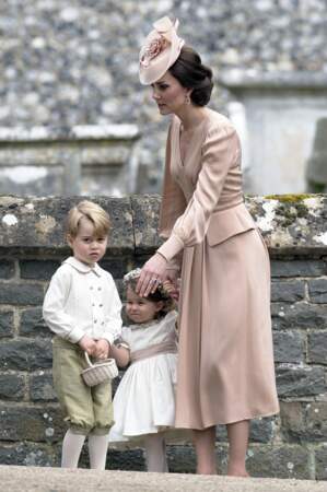 Charlotte, George et Kate Middleton au mariage de Pippa 