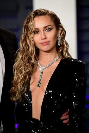 Miley Cyrus à l'after party Vanity Fair des Oscars 2019