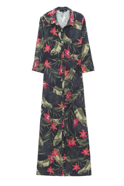 Etam. Robe chemise à imprimé floral Pasada, soldée 39 € (au lieu de 59,99 €)