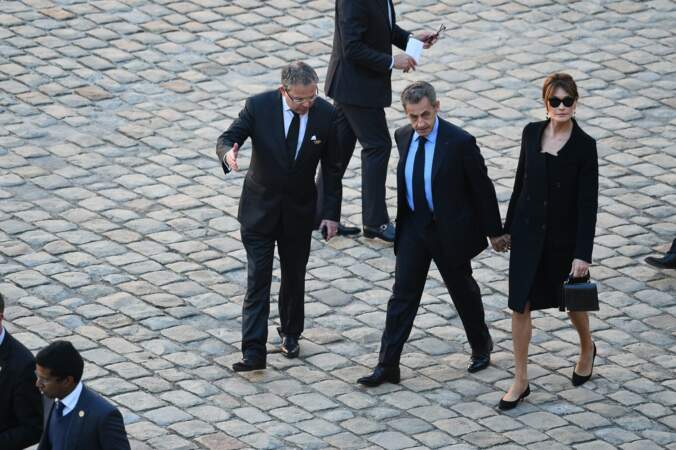 Nicolas Sarkozy et Carla Bruni à l'hommage national à Charles Aznavour