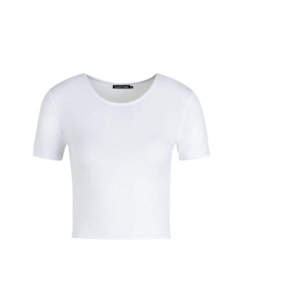 T-shirt crop top, Boohoo, actuellement à 5,40€