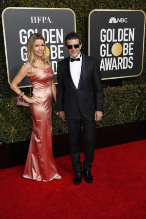 76ème cérémonie des Golden Globes : Antonio Banderas et Nicole Kimpel