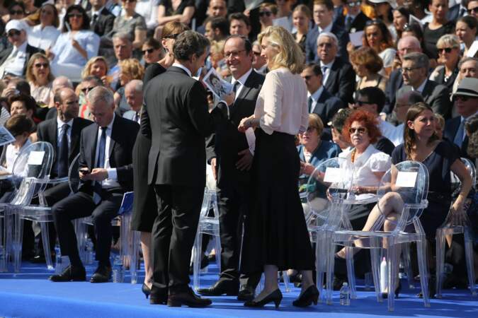 Cérémonie d'entrée de Simone Veil au Panthéon : Nicolas Sarkozy, Carla Bruni, François Hollande et Julie Gayet