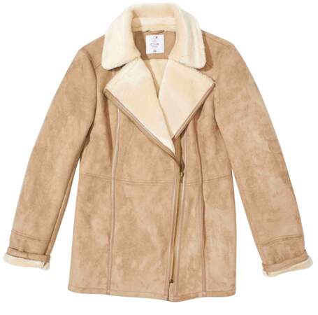 Le manteau façon peau lainée, 89€ soldé -30%, 62,99€ (Gemo)