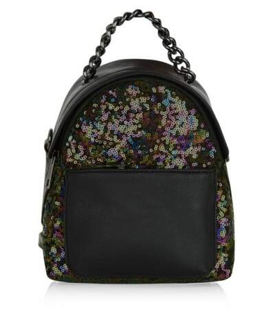 New Look mini sac à dos noir à paillettes 24,99€