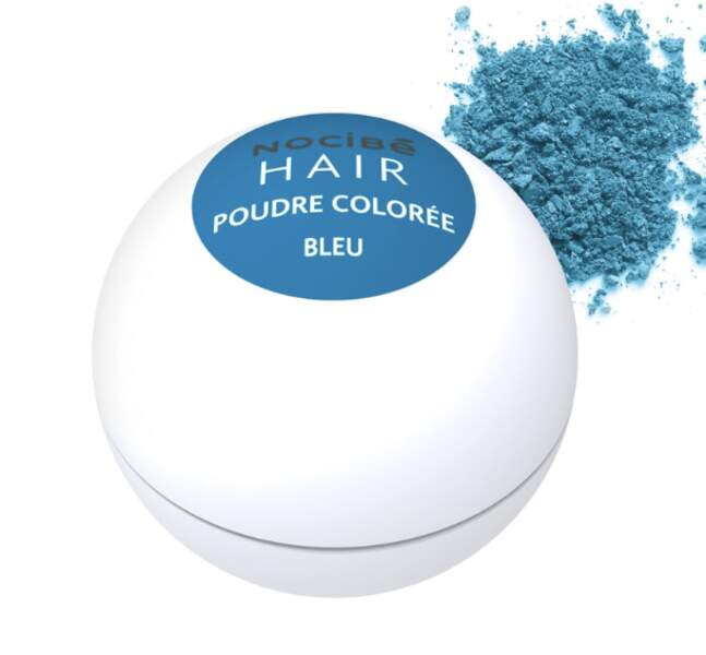 Poudre colorée bleue pour cheveux, Nocibé, actuellement à 2,98€