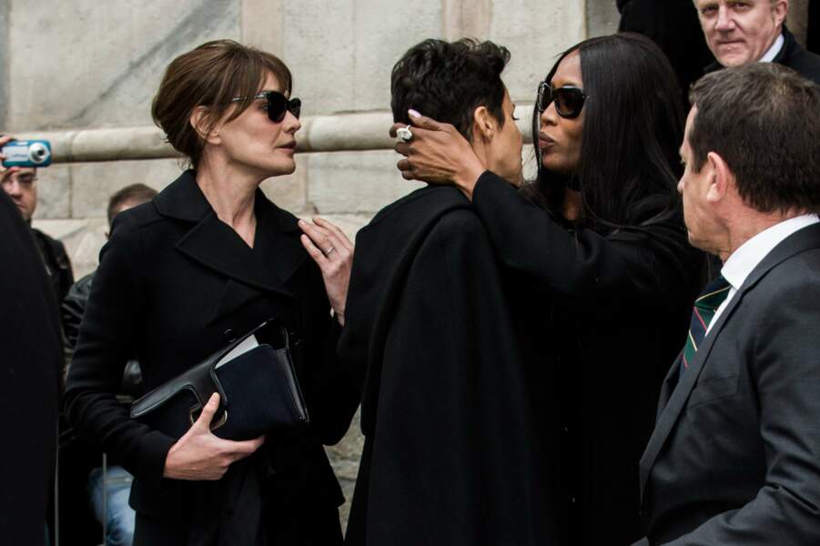 Messe hommage à Franca Sozzani : Carla Bruni, Farida Khelfa et Naomi Campbell