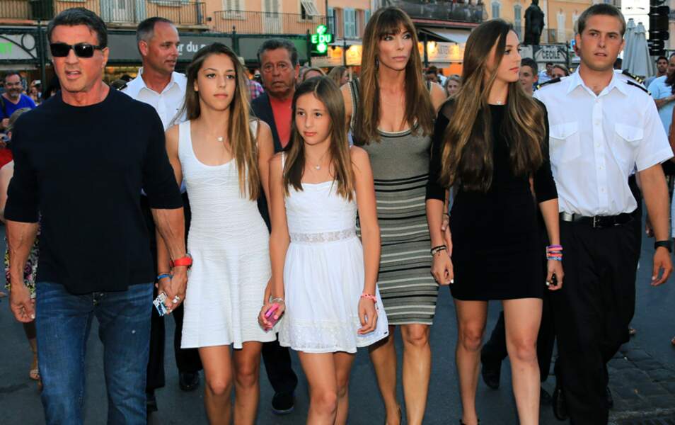 Sylvester Stallone, Jennifer Flavin et leurs filles Sophia Rose, Sistine Rose et Scarlet Rose