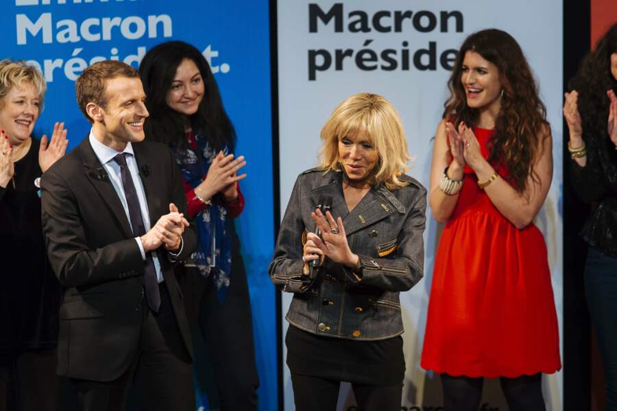 Emmanuel Macron and Brigitte Macron for the international women's day
