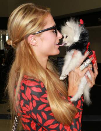 Paris Hilton à court d'amis ? Elle donne sa langue au chien !