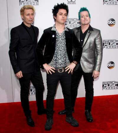 American Music Awards 2016 : Les membres de Green Day, Mike Dirnt, Billy Joe Armstrong, Tre Cool