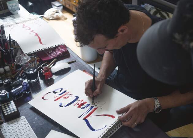 Le calligraphe Nicolas Ouchenir pour Celio