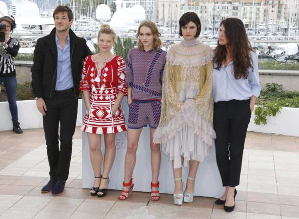 Cannes 2016: l'équipe de La Danseuse: Gaspard Ulliel, Mélanie Thierry, Lily-Rose Depp, Soko et Stéphanie Di Giusto