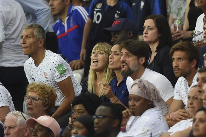 Nagui et Mélanie Page en plein suspense los du match opposant la France aux Etats-Unis