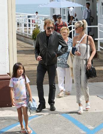 Læticia et Johnny Hallyday en famille à Malibu