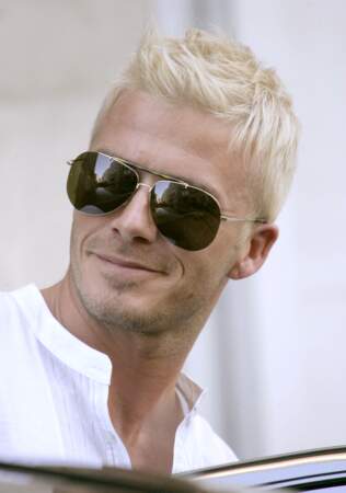 David Beckham en 2007: il tente le blond platine et ça lui va pas trop mal!