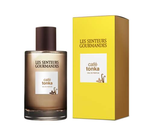 Odorant : Eau de parfum Café Tonka, 100 ml, 22 €, Les senteurs Gourmandes.