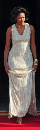 Michelle Obama en robe Naeem Khan brodée de perles
