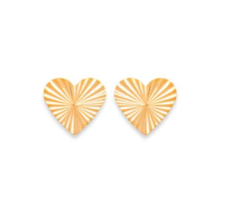 Boucles d'oreilles clous en formes de coeurs, Waekura, 16 euros
