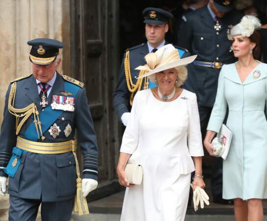 Le prince Charles, Camilla Parker Bowles, William et Kate Middleton au centenaire de la Royal Air Force, à Londres